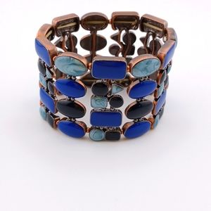 Bracelet, stretch,enamel,copper color.